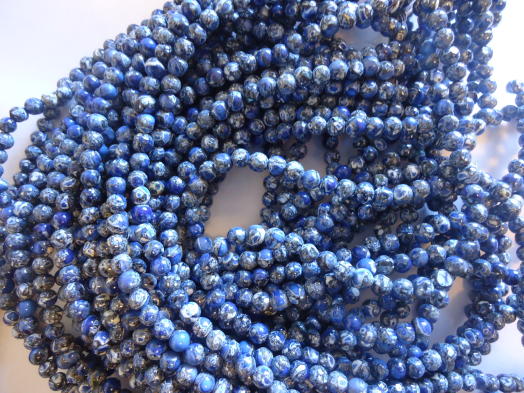 (image for) Blue and white round mosaic beads #QB1177